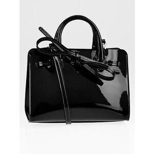 EUC Mansur Gavriel Mini Mini Sun Bag, Patent Black Leather